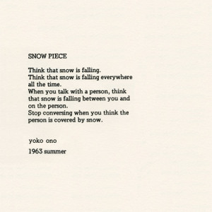 Yoko Ono, Snow Piece